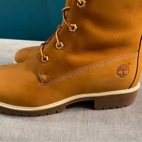 14” Timberland Women's Lace Up High Boots, 9.5 Wheat Nubuck, Construction - Picture 5 of 10